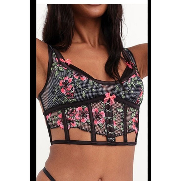 For Love And Lemons Other - VS For Love And Lemons strappy bustier NWT Small floral embroidered